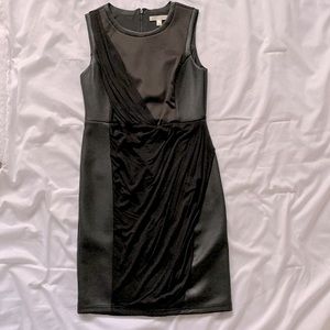 Spense Petite Black Faux Leather Dress - size 2P